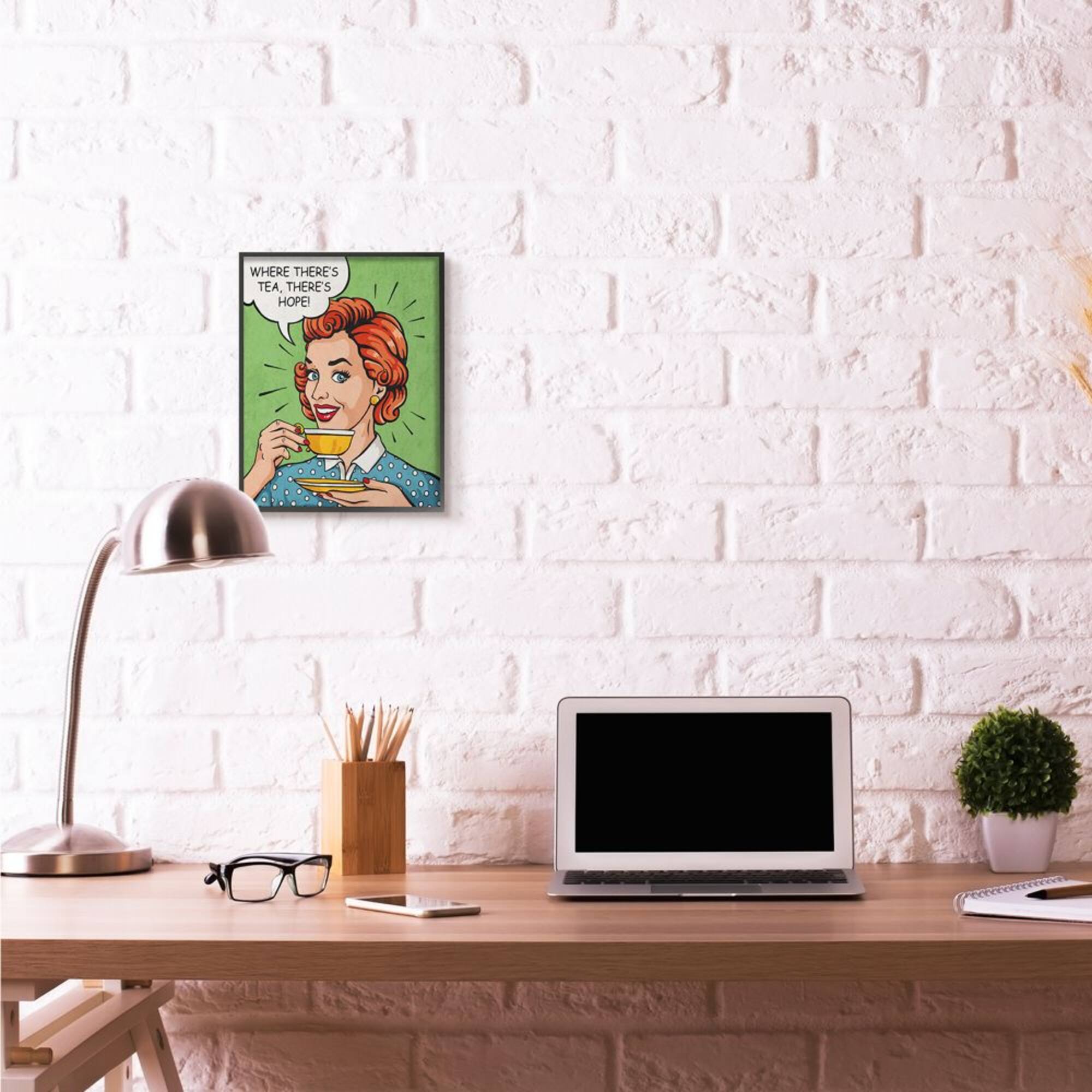 Stupell Industries There's Tea There's Hope Black Framed Wall Art